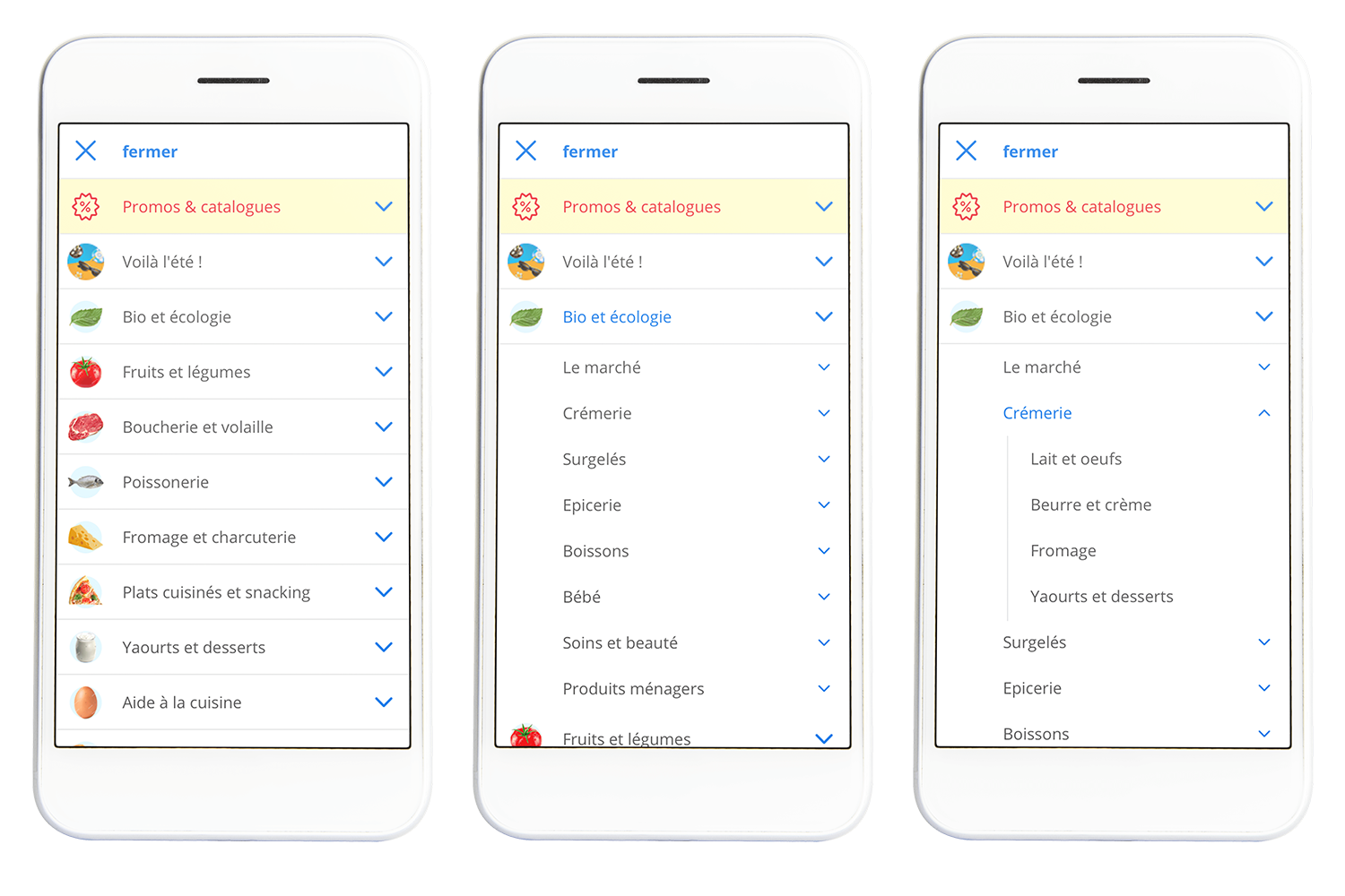 Nouvelle navigation Mobile de Carrefour