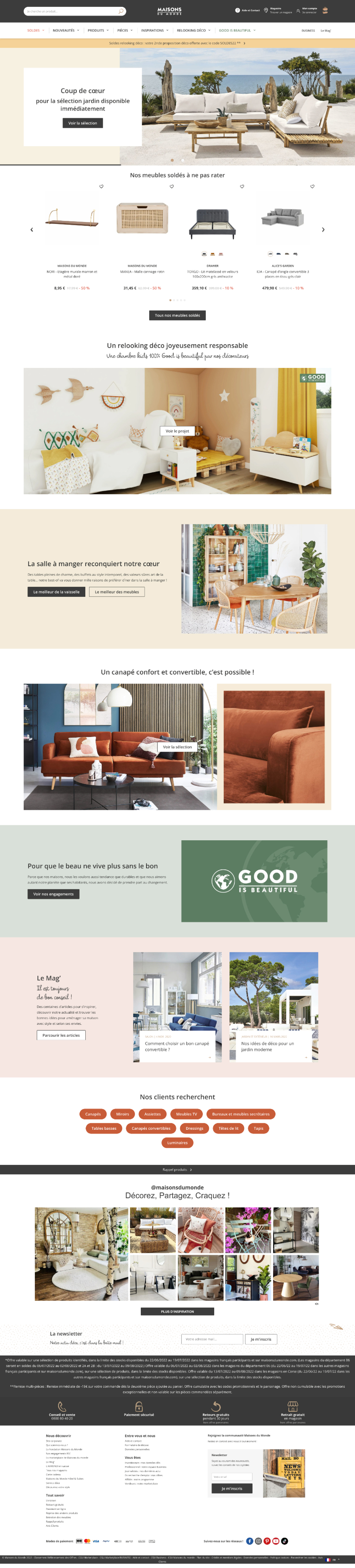 Homepage Maisons du Monde Avant